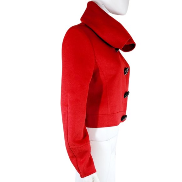 Oscar de la Renta Short Red Wool Jacket - Picture 4 of 8